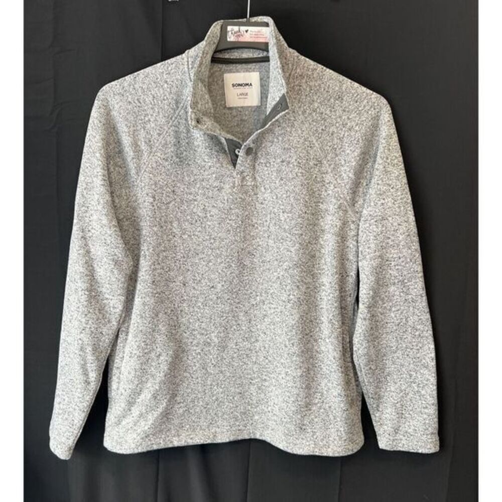 Sonoma Goods For Life Men's Supersoft Mockneck Fleece Pullover Sweater Gray-Sz L